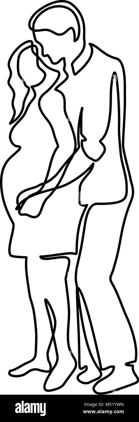 Happy pregnant woman avec mari Illustration de Vecteur