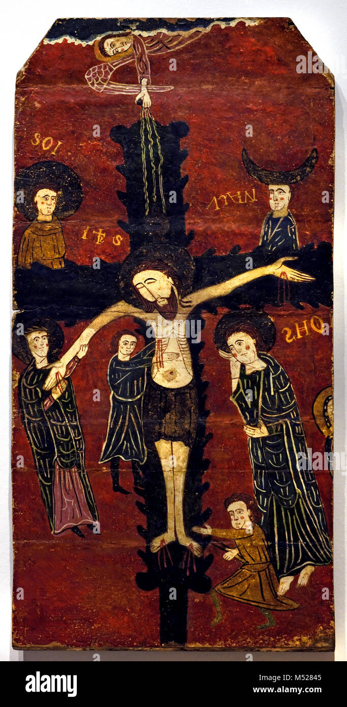 Anonyme, le Catalan - La Descente de croix 13ème, siècle, l'Espagne, l'espagnol, ( le cadavre de Jésus Christ était descendu de la croix après avoir été crucifié.) Banque D'Images