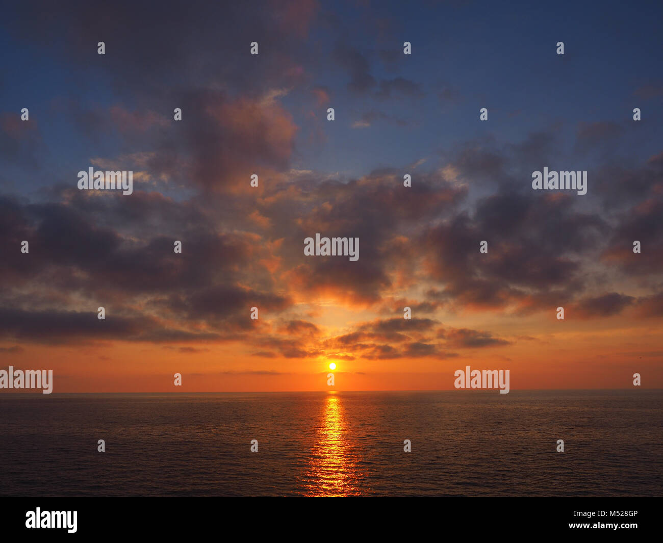 Coucher de soleil sur la mer,Forio d'Ischia, Italie, Campanie, Banque D'Images