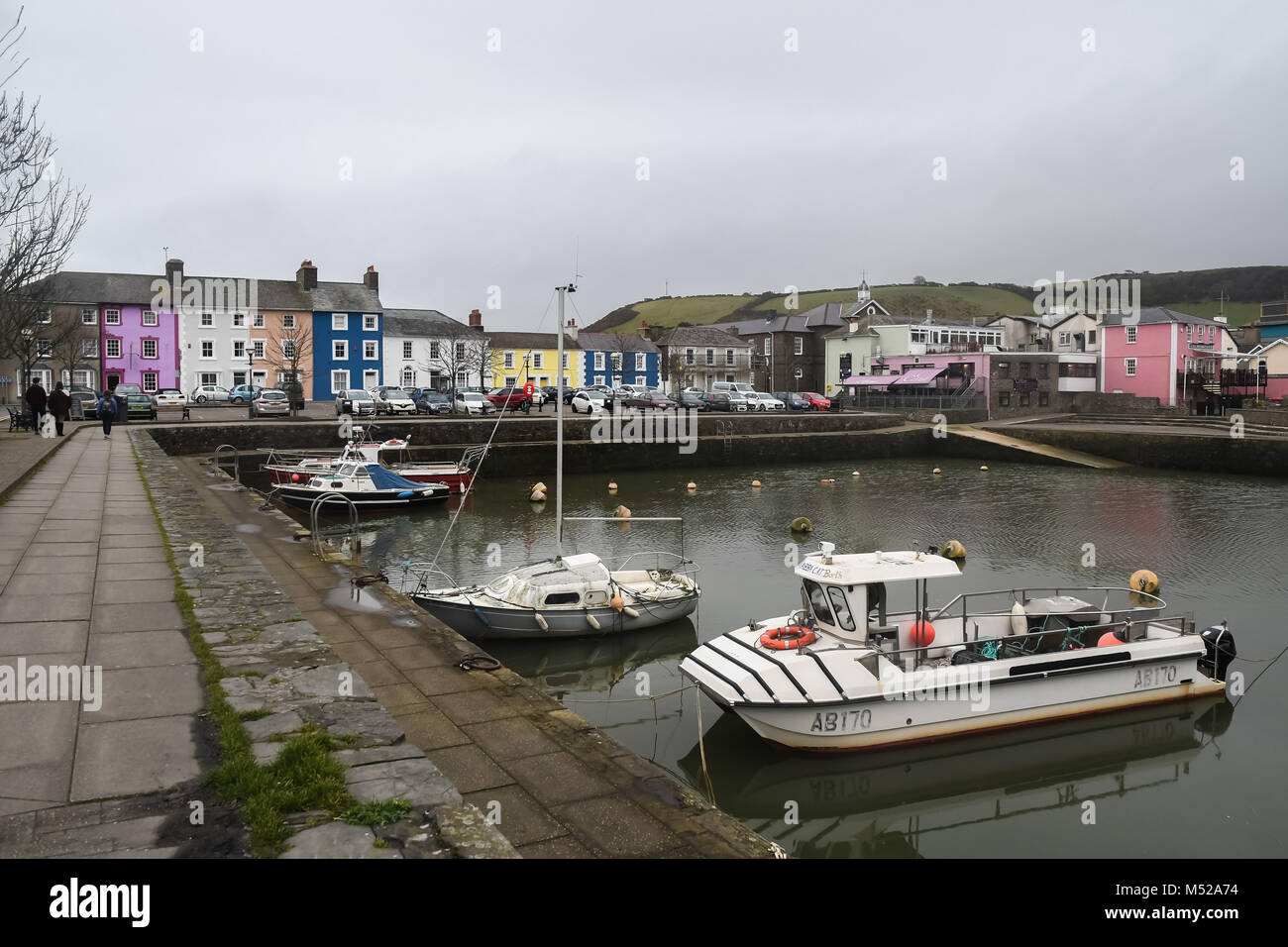 Aberaeron twon West Wales sur une image en février. Banque D'Images