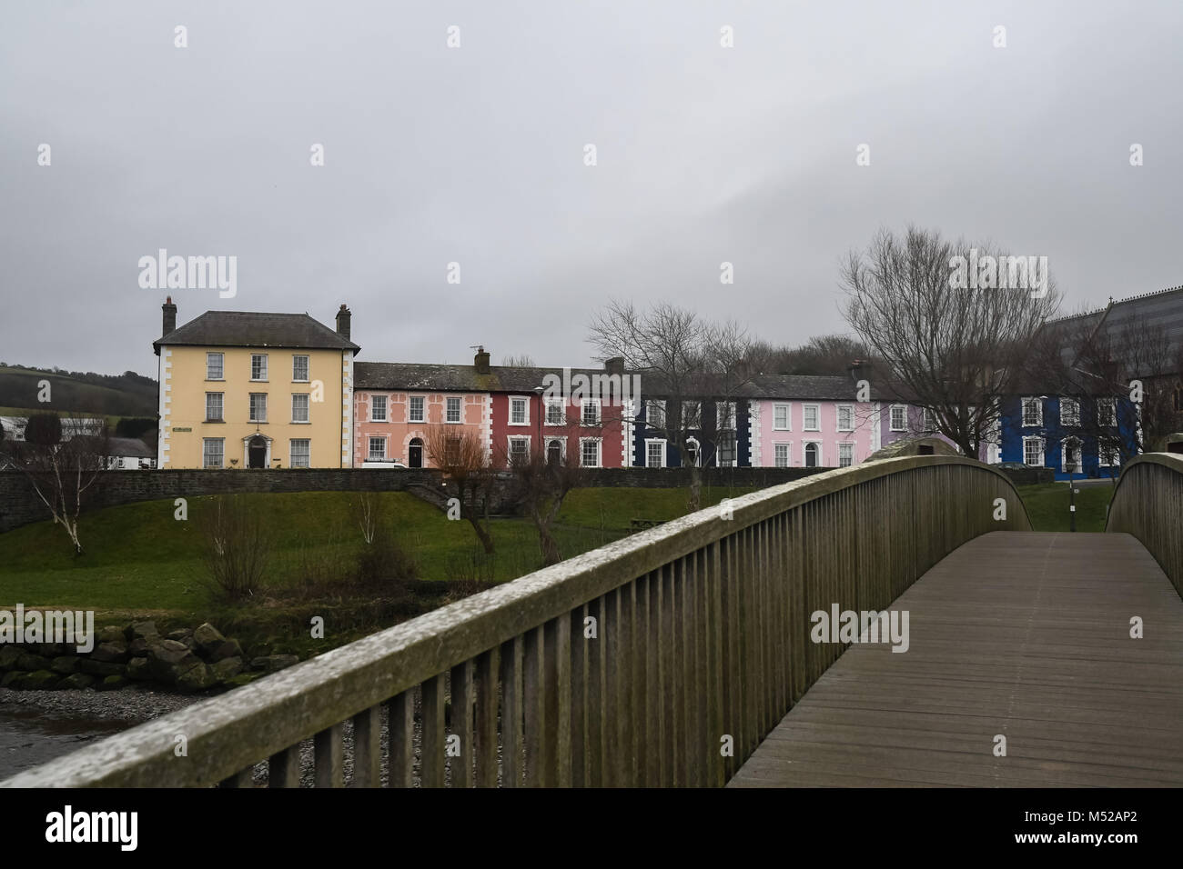 Aberaeron twon West Wales sur une image en février. Banque D'Images