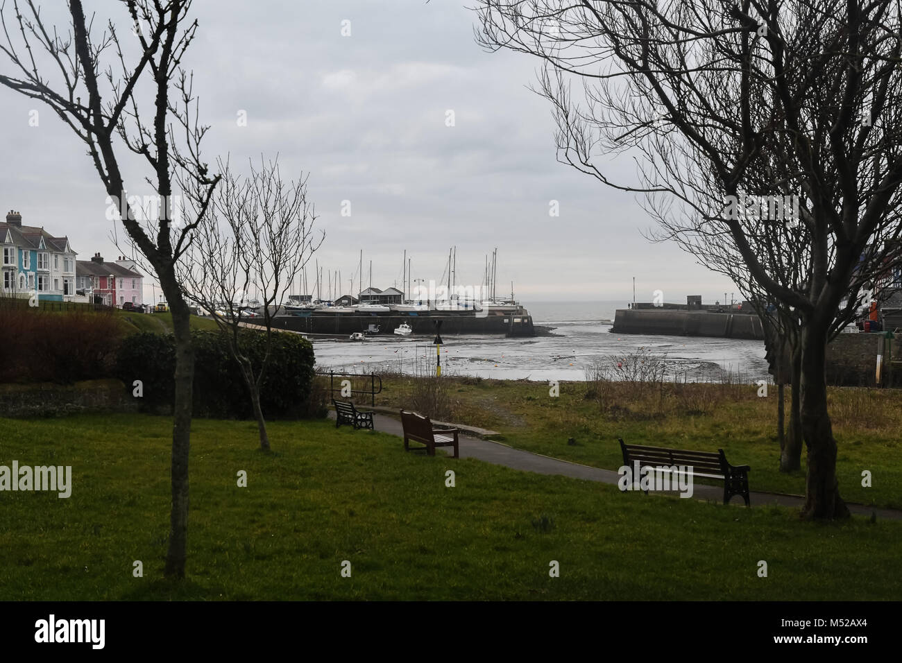 Aberaeron twon West Wales sur une image en février. Banque D'Images