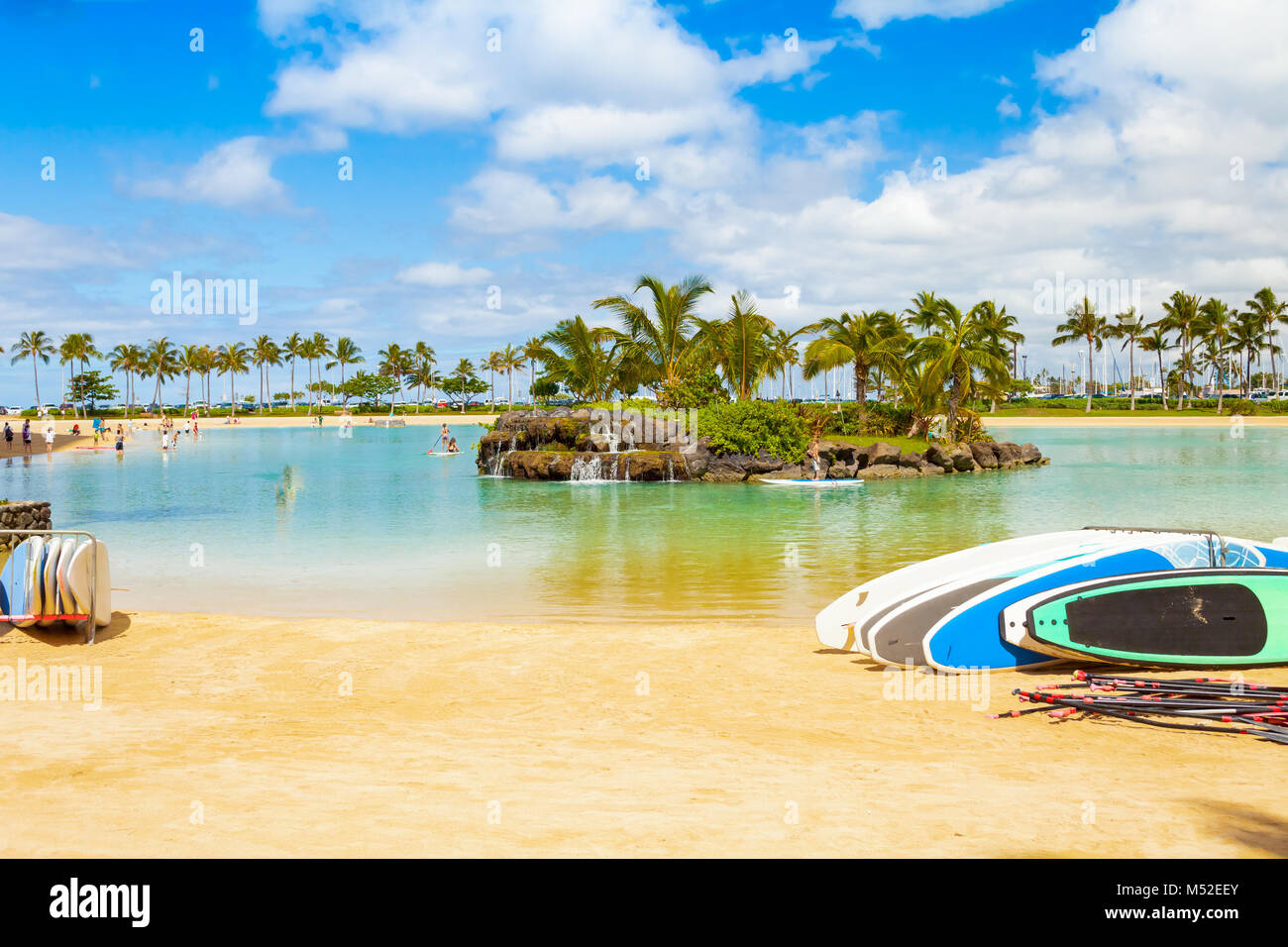 Hawaii oahu honululu waikiki Beach en été Banque D'Images