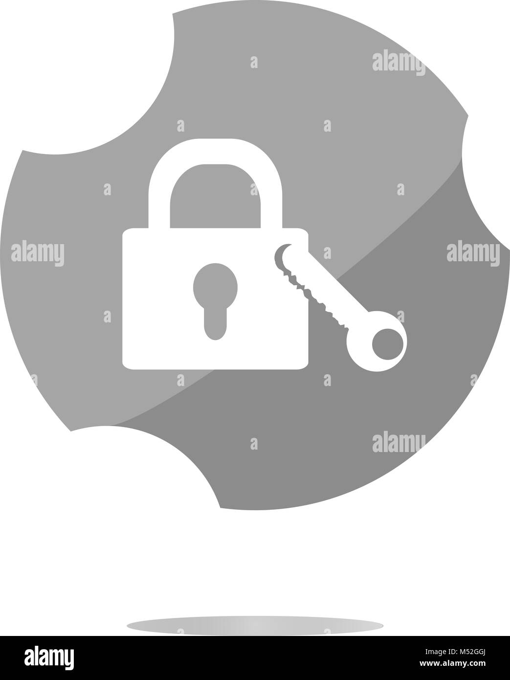 Icône de verrouillage - web app button isolated on white Banque D'Images