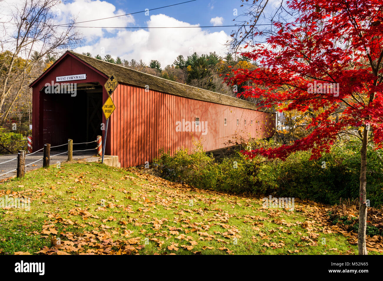 Pont couvert en   West Cornwall, Connecticut, Etats-Unis Banque D'Images