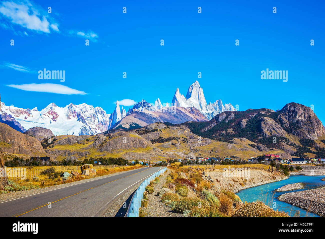 La journée ensoleillée d'automne en Patagonie Banque D'Images