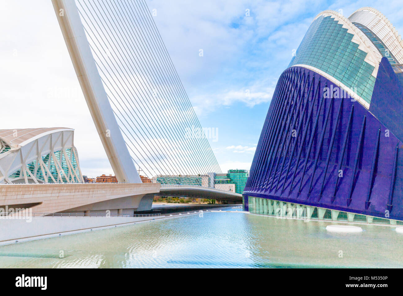 Le bâtiment Agora et bridge par Santiago Calatrava Valencia Banque D'Images