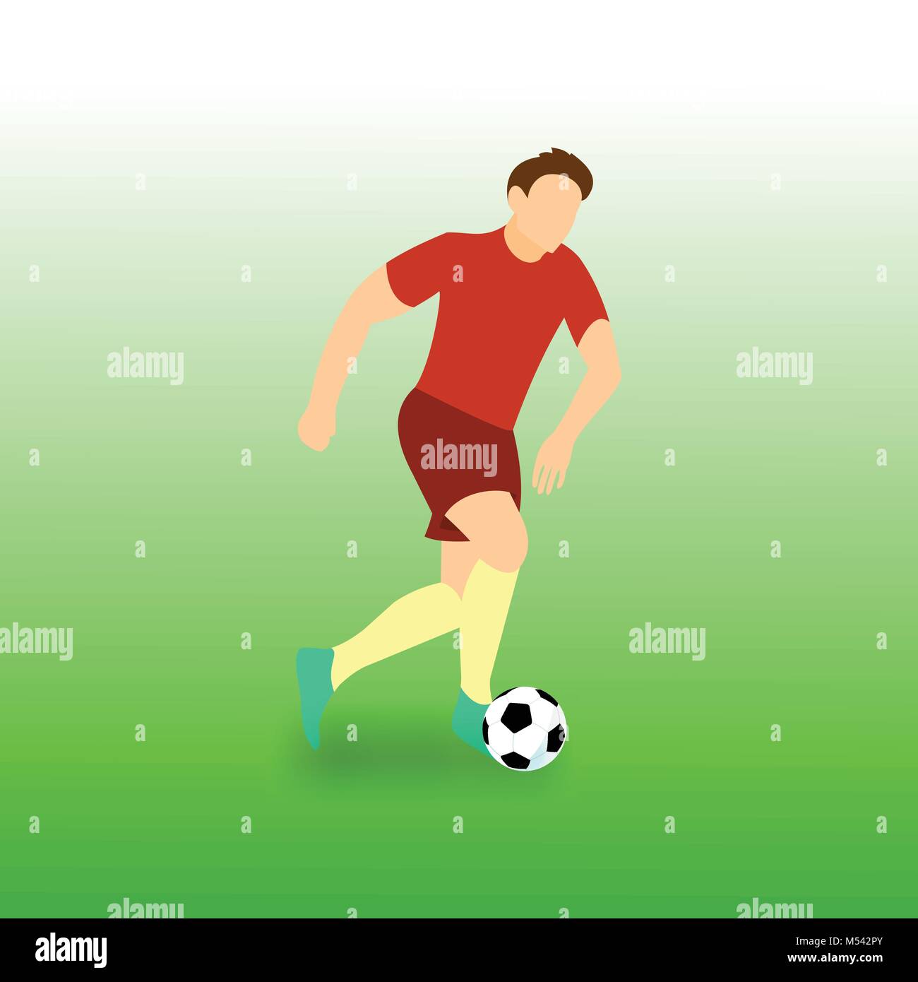 Exécution de dribbles Football Player Vector Illustration Graphic Design Illustration de Vecteur