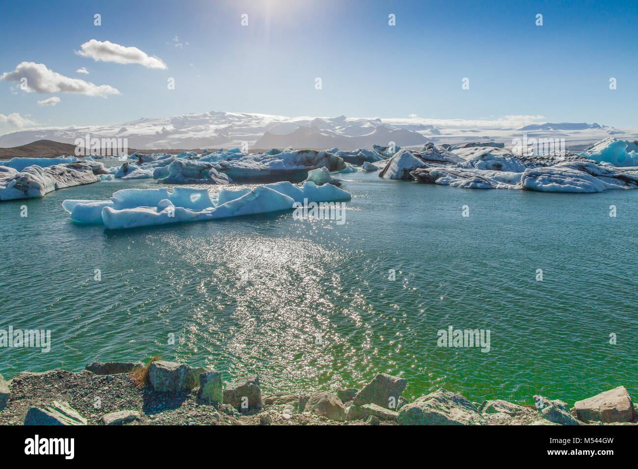 Islande icebergs jokulsarlon lake view Banque D'Images