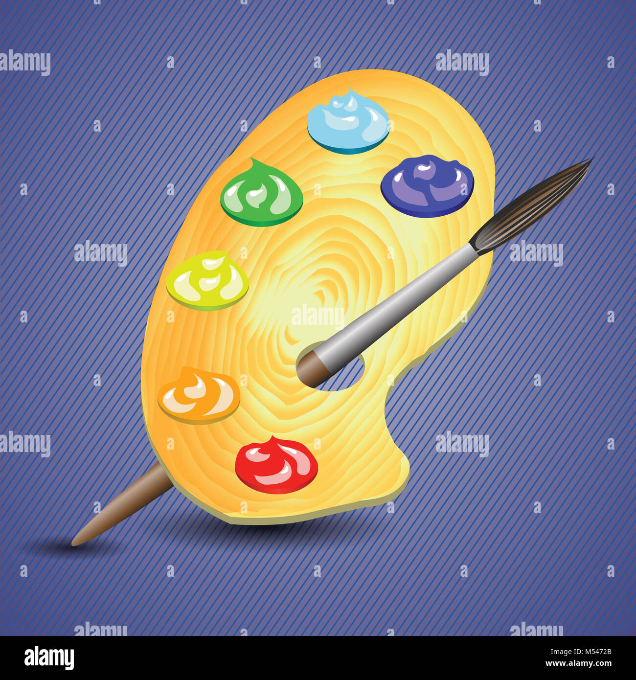 peinture et un pinceau Banque D'Images