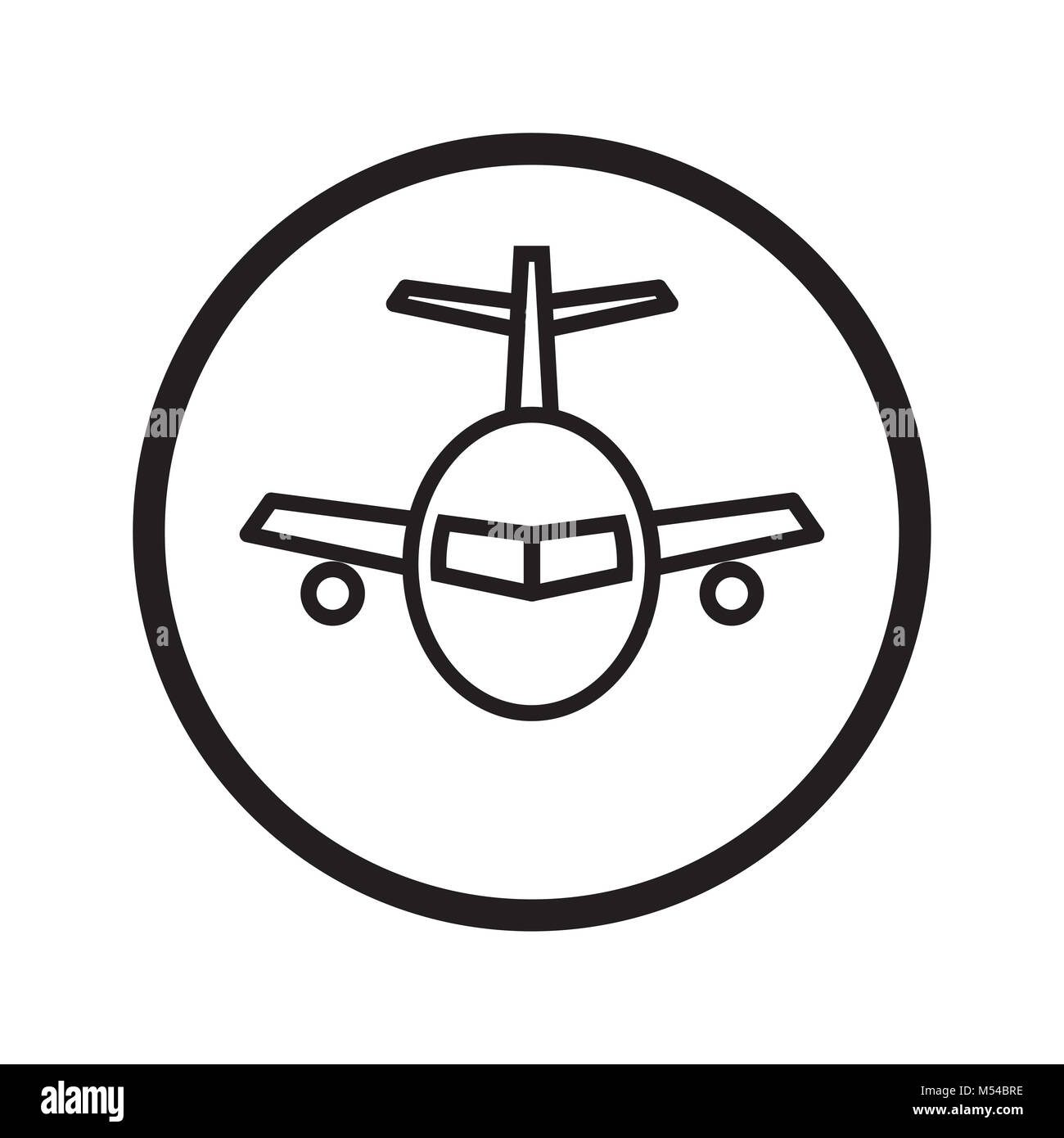 L'icône avion linéaire - vector design iconique Banque D'Images