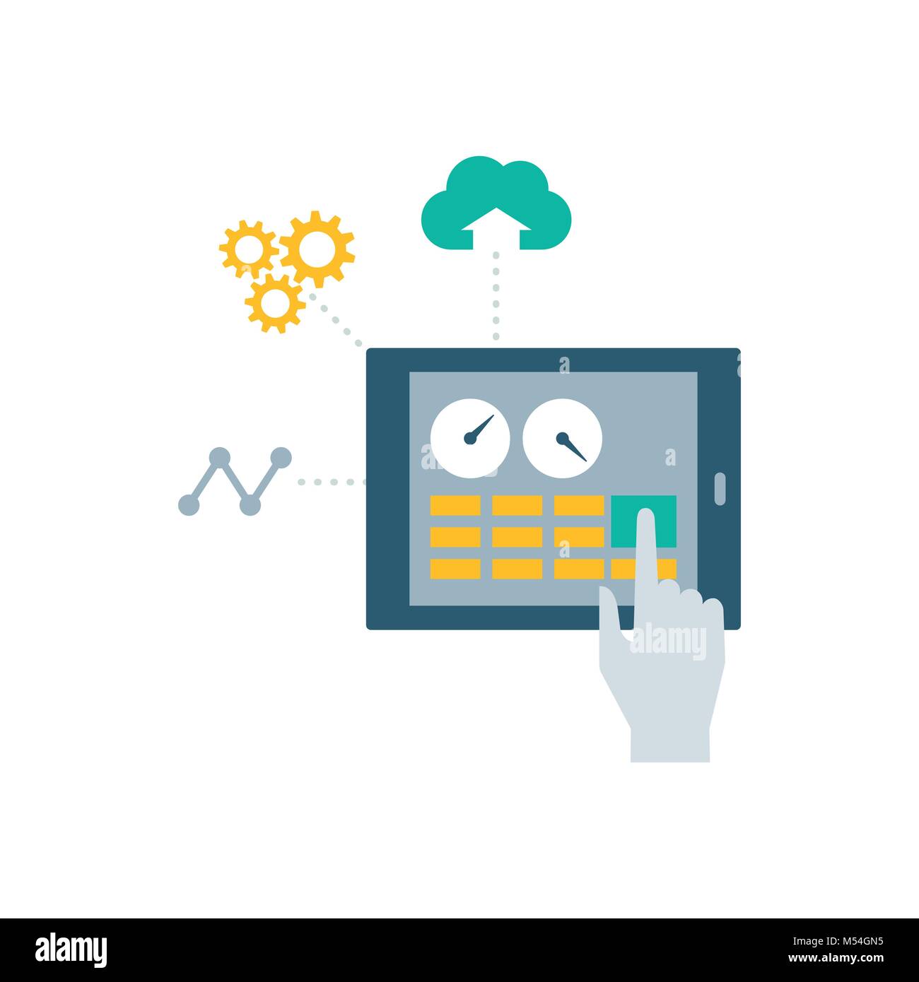 Humain et une machine Banque d'images vectorielles - Alamy