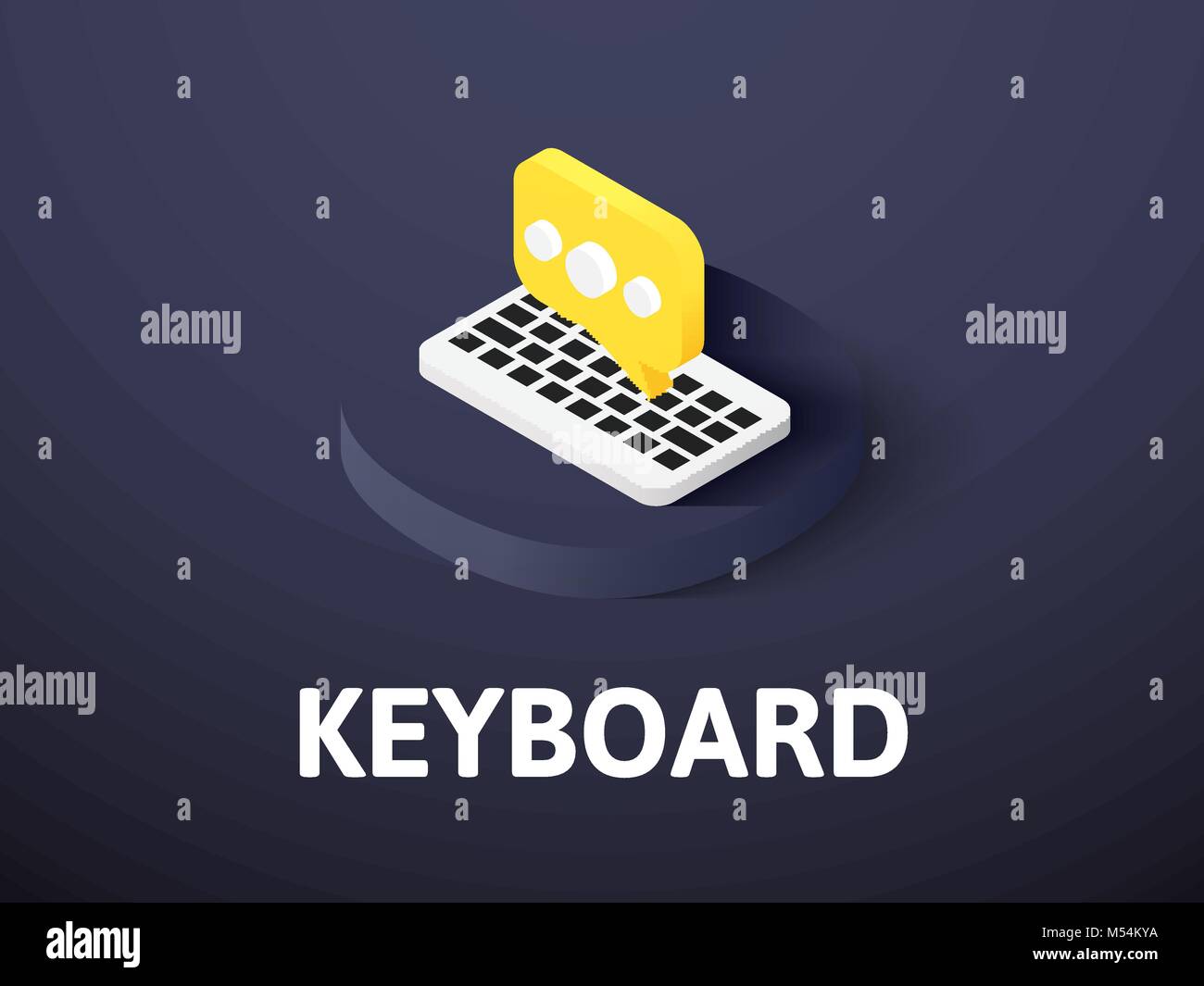 L'icône du clavier, isométrique isolé sur un fond de couleur Illustration de Vecteur