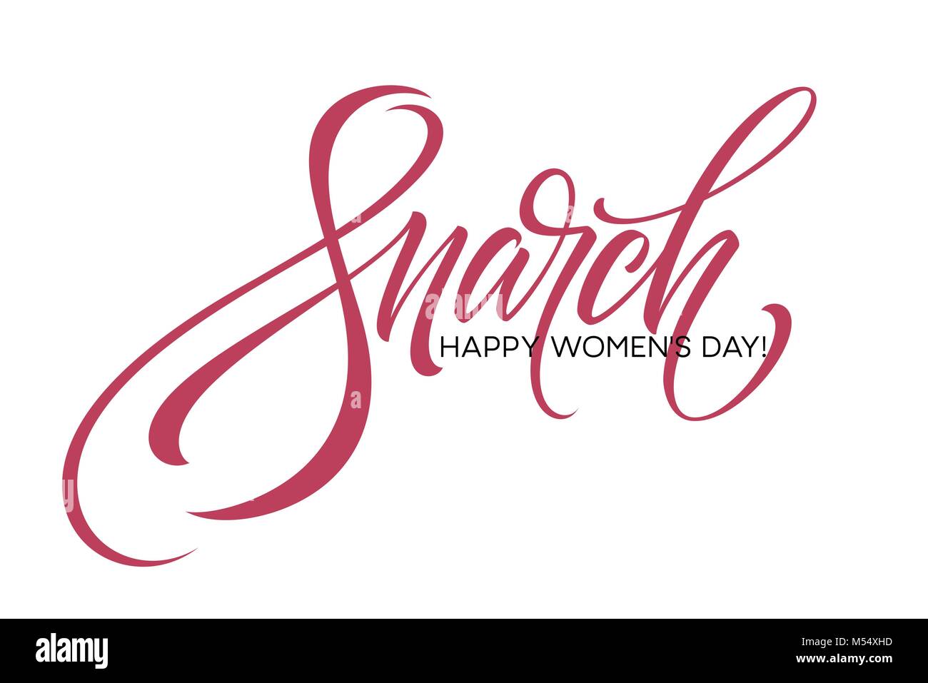8 mars célébration cartd lettrage. Journée Womans concept design. Vector illustration Illustration de Vecteur