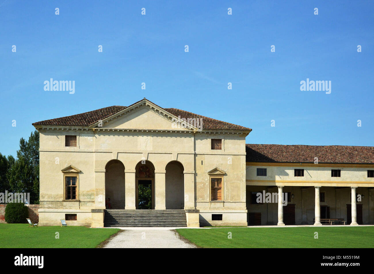 Villa Saraceno, conçu par l'architecte Andrea Palladio, Italie Banque D'Images