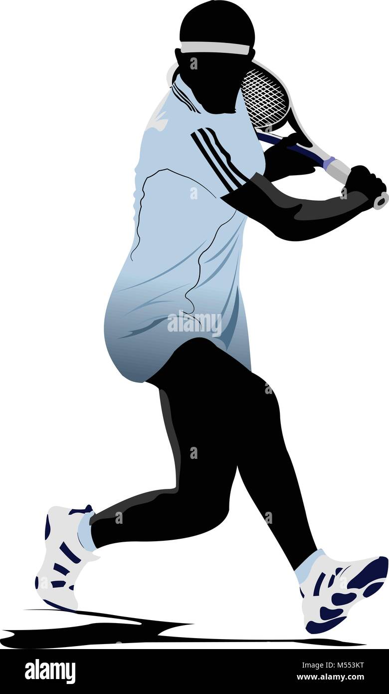 Joueur de tennis. Vector illustration Illustration de Vecteur