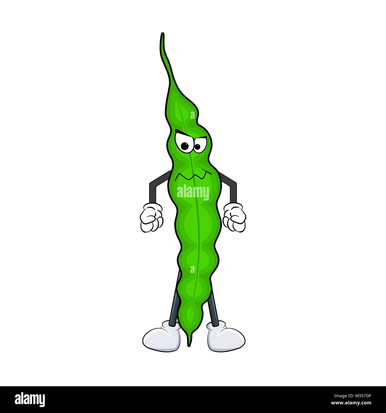 Caricature de petits pois en colère langue isolé sur fond blanc Illustration de Vecteur