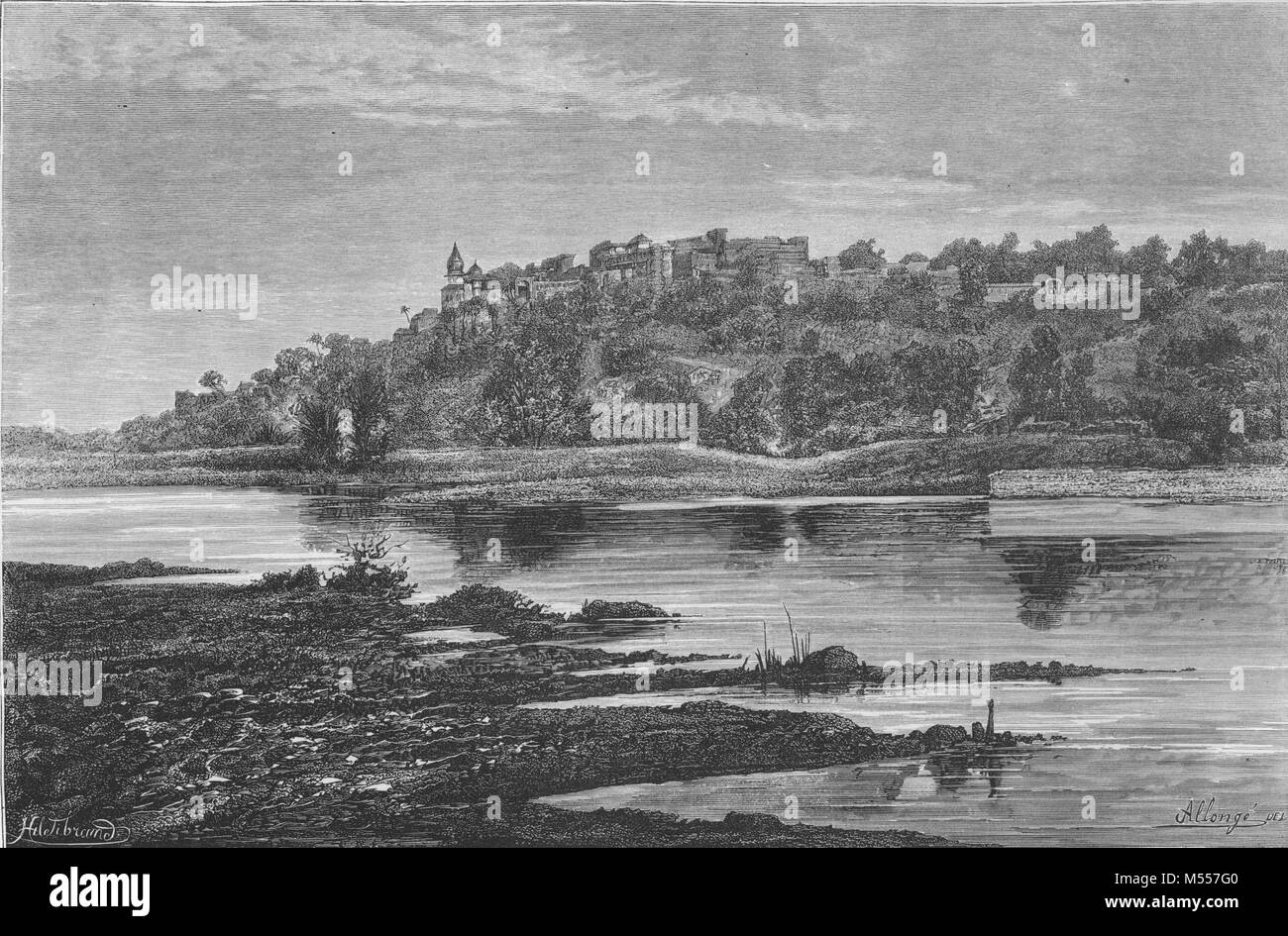 L'Inde. Narsinghgarh, 1878 Gravure ancienne Banque D'Images