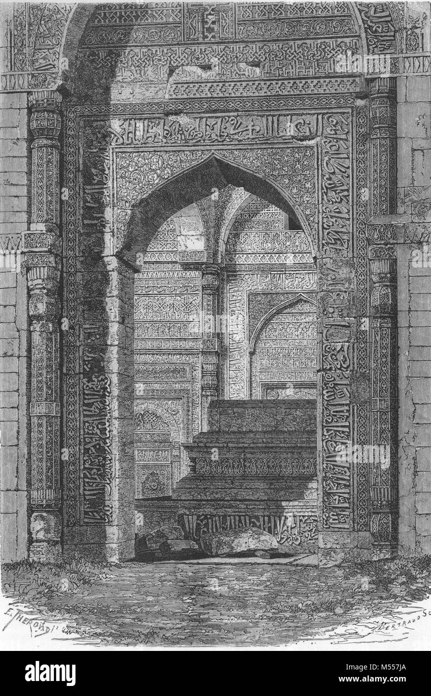 L'Inde. Tombe d'Iltutmish Qutb, mosquée, Delhi, 1878 imprimer Banque D'Images