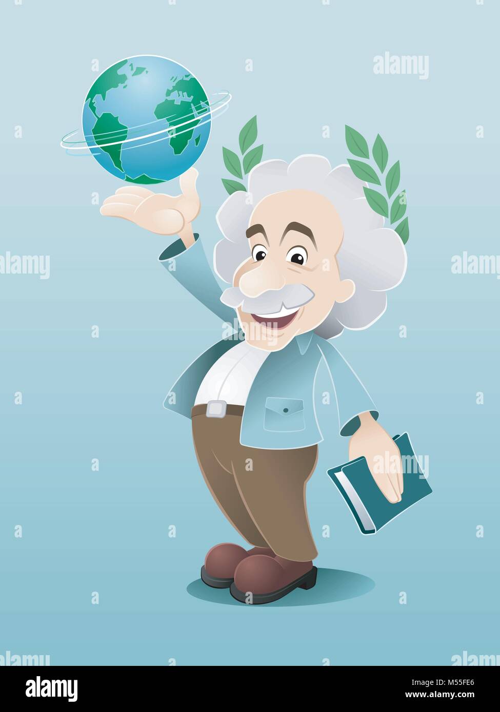 Caricature scientifique et sa découverte scientifique Illustration de Vecteur