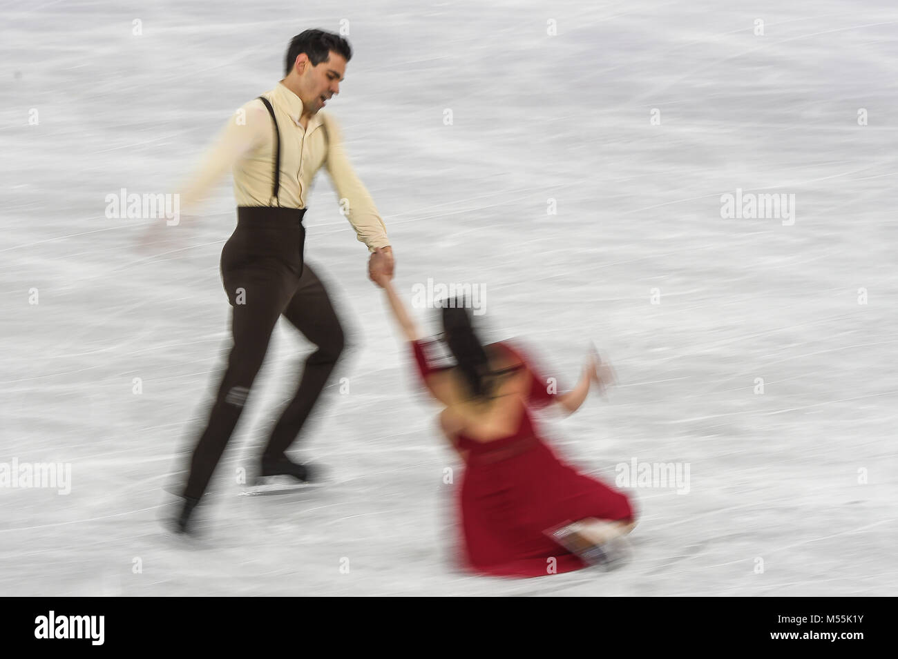 20 février 2018 : Anna Cappellini et Luca Lanotte de Â l'Italie en compétition en danse libre à Gangneung Ice Arena , Gangneung, Corée du Sud. Ulrik Pedersen/CSM Banque D'Images