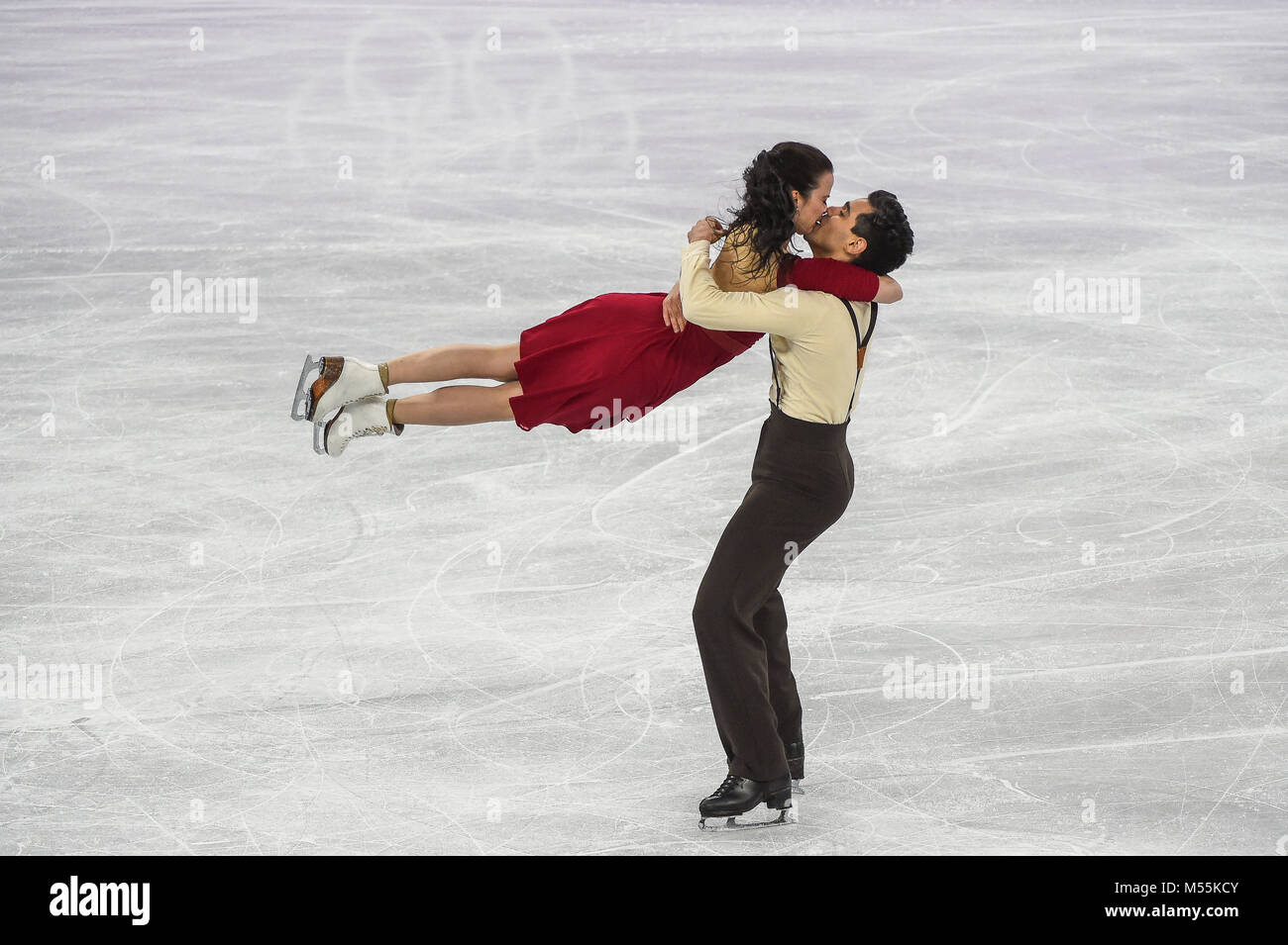 20 février 2018 : Anna Cappellini et Luca Lanotte de Â l'Italie en compétition en danse libre à Gangneung Ice Arena , Gangneung, Corée du Sud. Ulrik Pedersen/CSM Banque D'Images