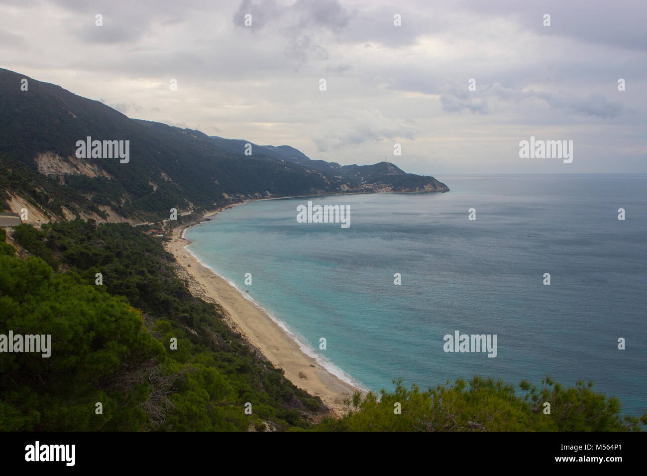 Pefkoulia beach est situé sur la côte ouest de l'île de Lefkas (Lefkada), au nord de village d''Agios Nikitas Banque D'Images