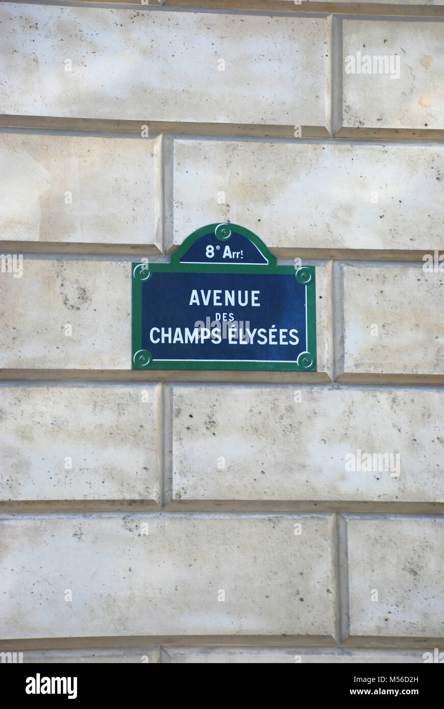 Champs Elysées street signe sur le mur à Paris France Banque D'Images