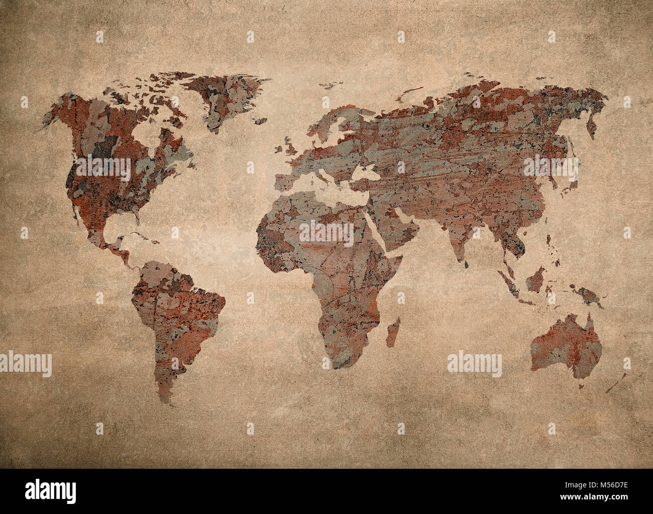 Grunge carte du monde Banque D'Images