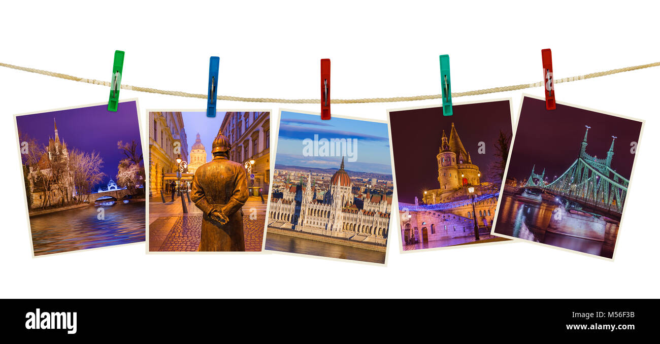 Budapest Hongrie billet d'images (mes photos) sur des clothespins Banque D'Images