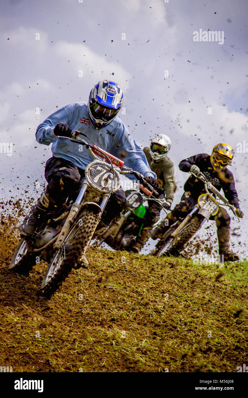 Moto Scramble à Blencarn, près de Penrith, Cumbria Banque D'Images