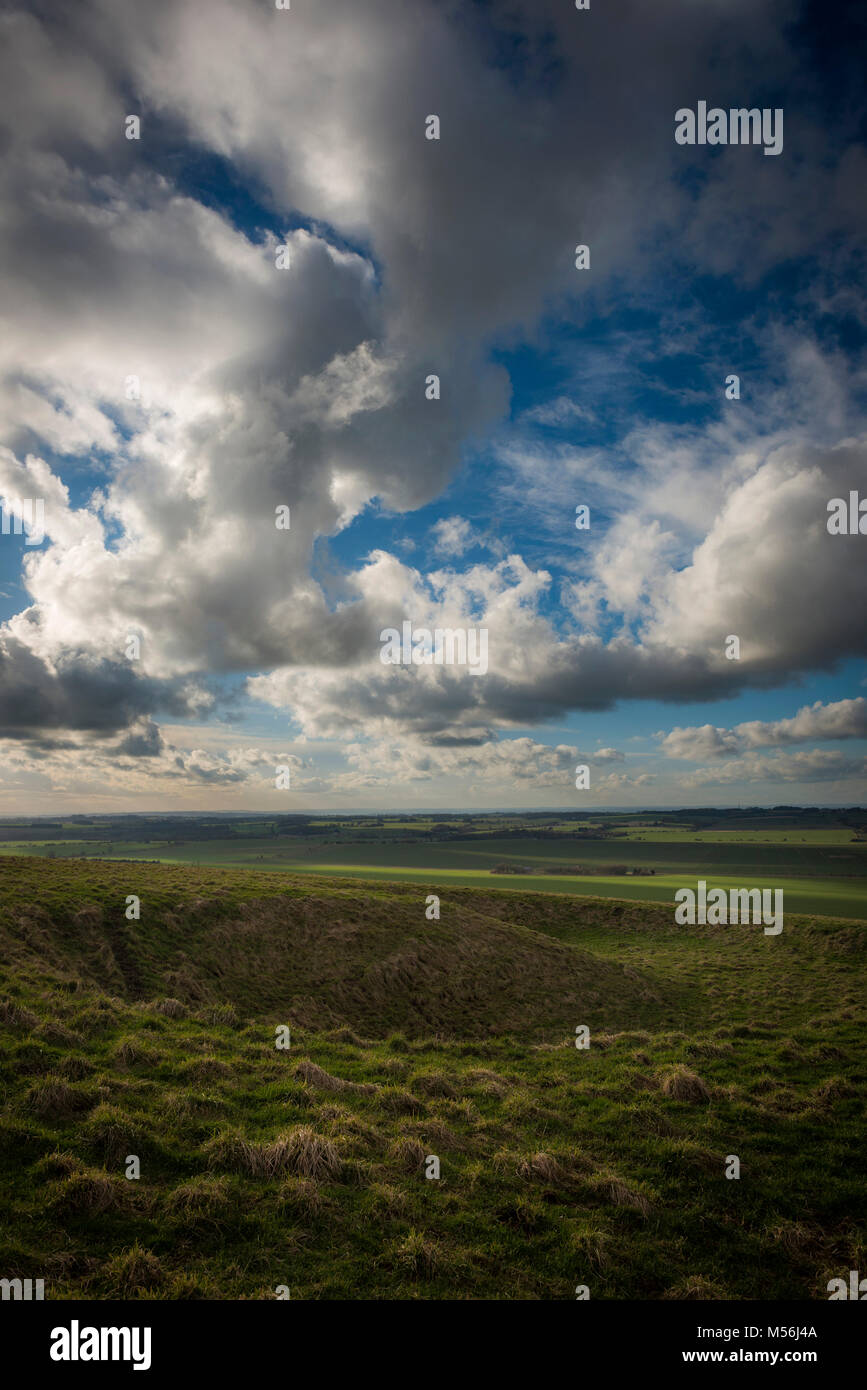 Hackpen Hill sur le Ridgeway près d'Avebury, Wiltshire, Royaume-Uni Banque D'Images