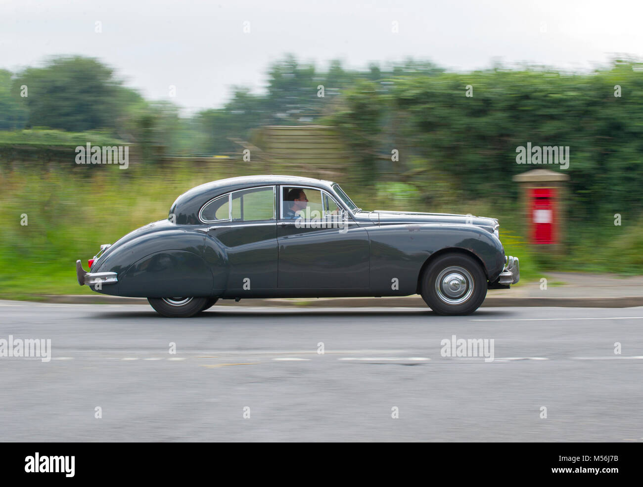 1955 Jaguar MkVII M Voiture de luxe britannique classique, style look de rat Banque D'Images