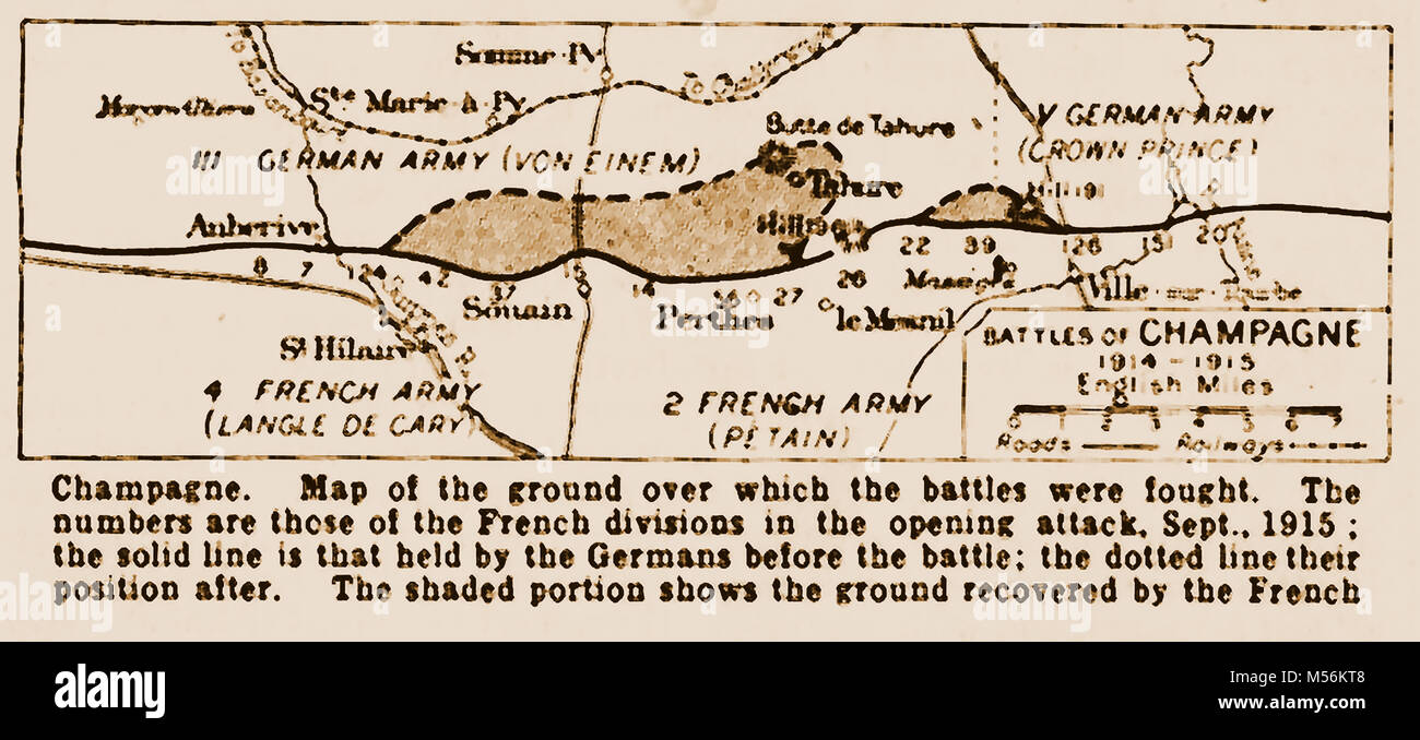 La Premiere Guerre Mondiale Une Carte Imprimee Indiquant Le Mouvement De Forces Militaires Lors Des Batailles De Champagne France 1915 Special Photo Stock Alamy La Premiere Guerre Mondiale Une Carte Imprimee Indiquant Le Mouvement De Forces Militaires Lors Des Batailles De Champagne France 1915 Special Photo Stock Alamy
