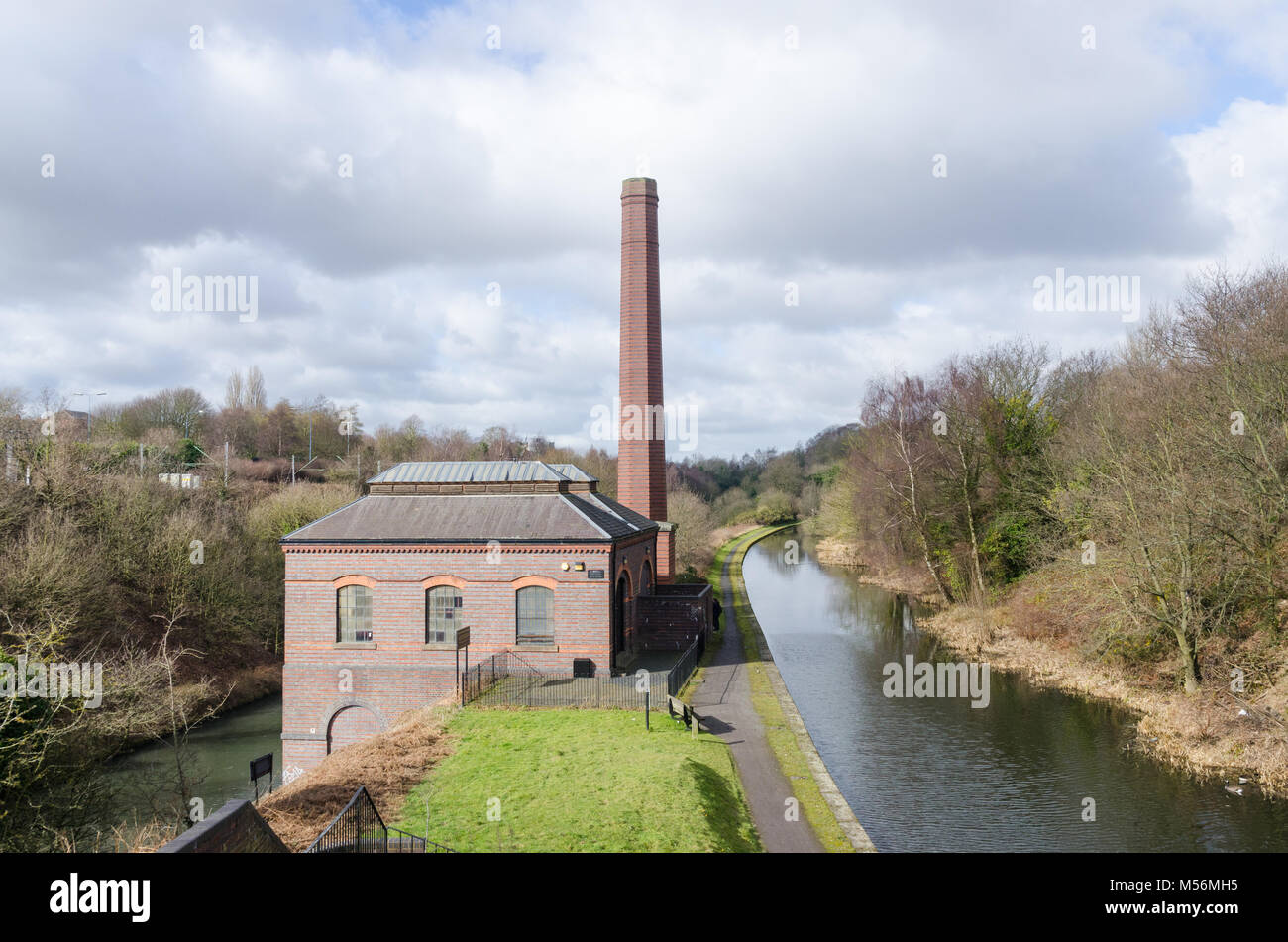 Le canal de la vallée de Galton Centre du patrimoine à l'ancienne station de pompage sur le Canal de Birmingham à Smethwick, West Midlands Banque D'Images