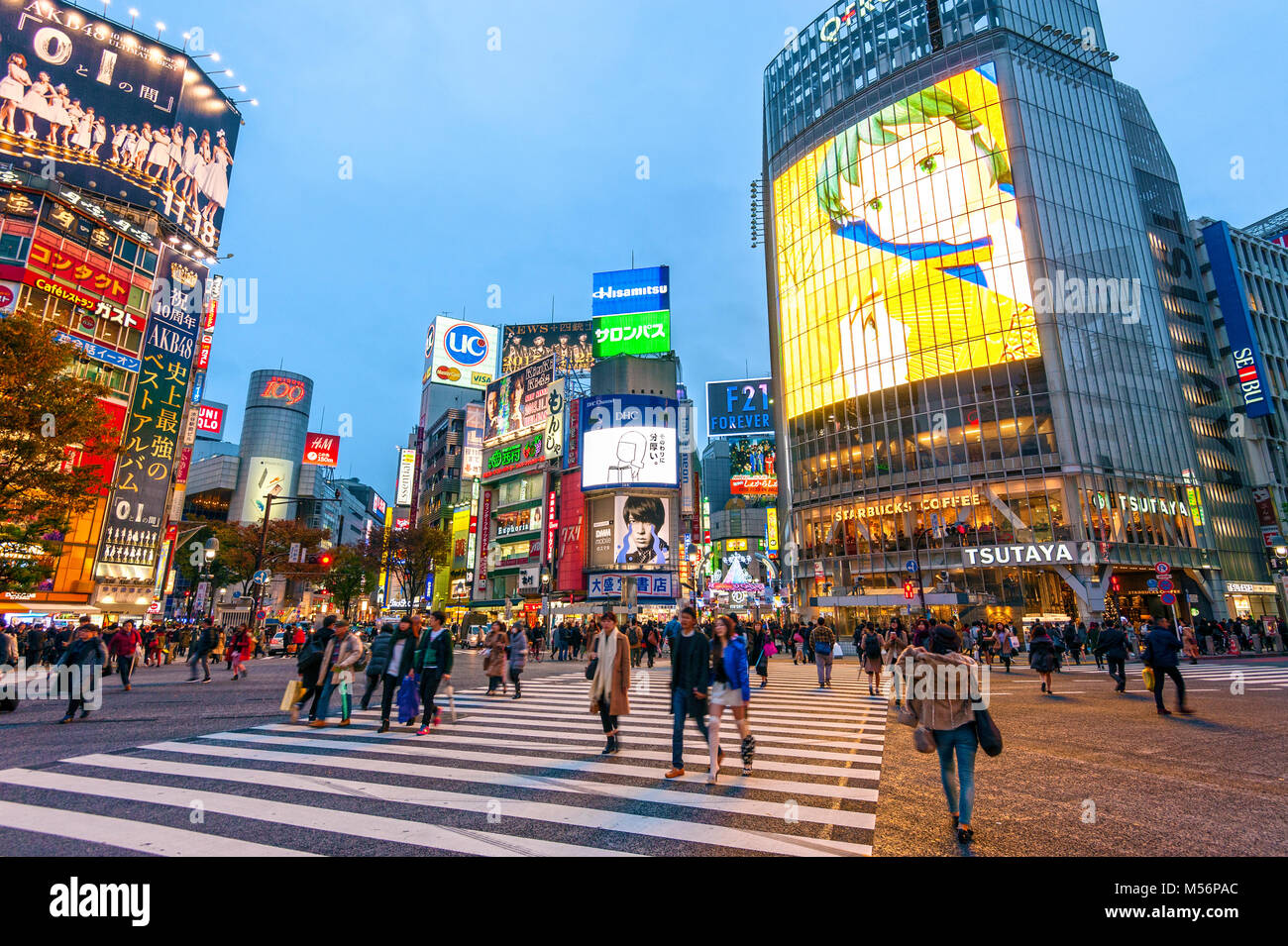 Croisement de Shibuya Tokyo Japon Hachiko Square Banque D'Images