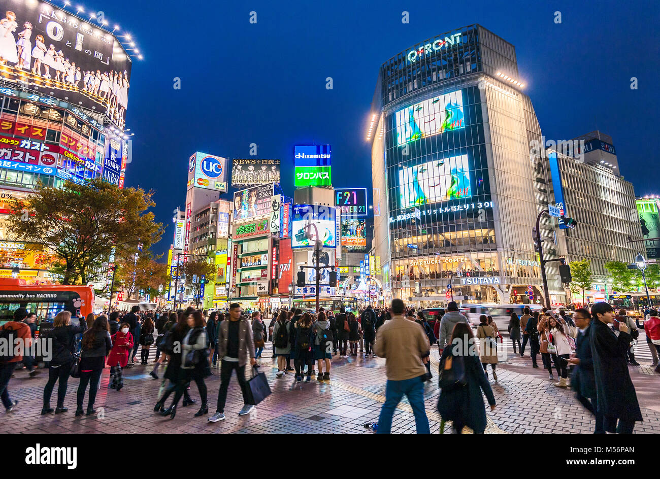 Croisement de Shibuya Tokyo Japon Hachiko Square Banque D'Images