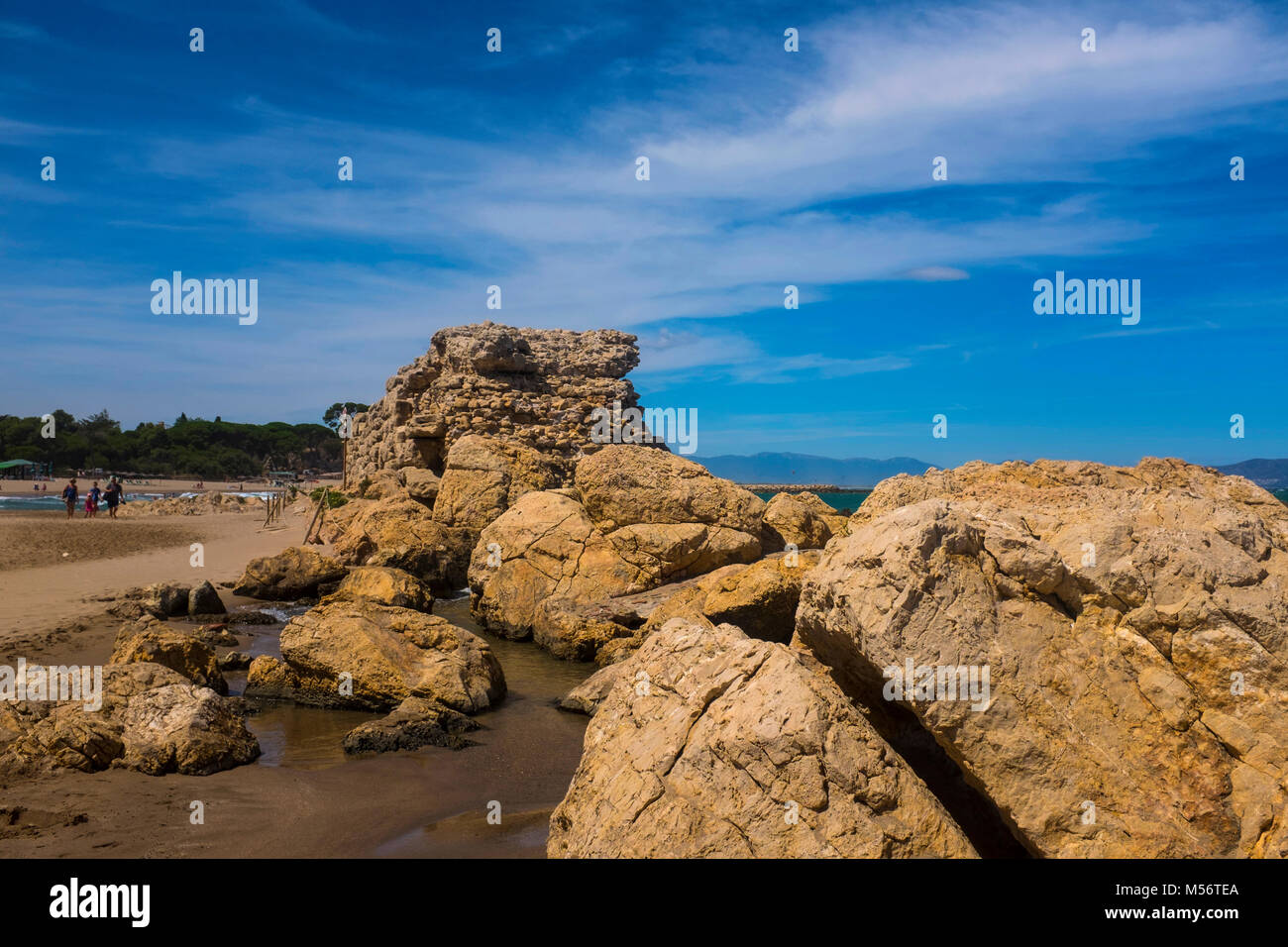 Demeure du port d'Empuries ou Emporion ou Ampurias Banque D'Images