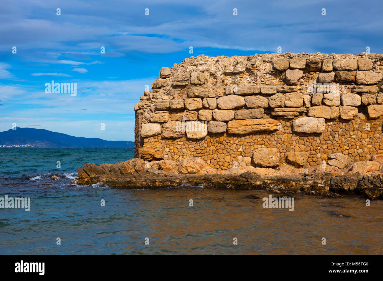 Demeure du port d'Empuries ou Emporion ou Ampurias Banque D'Images