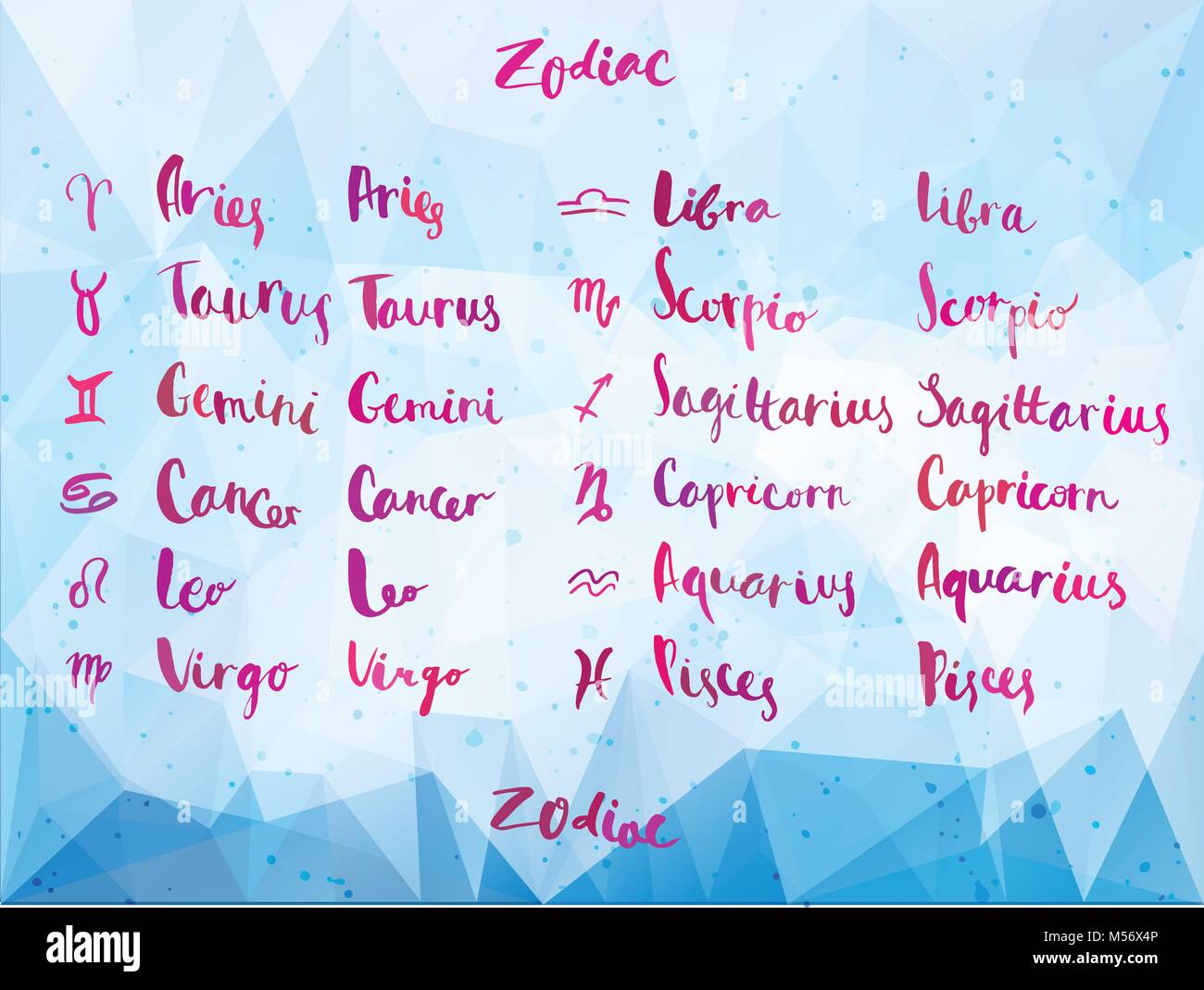Zodiac typescript Illustration de Vecteur