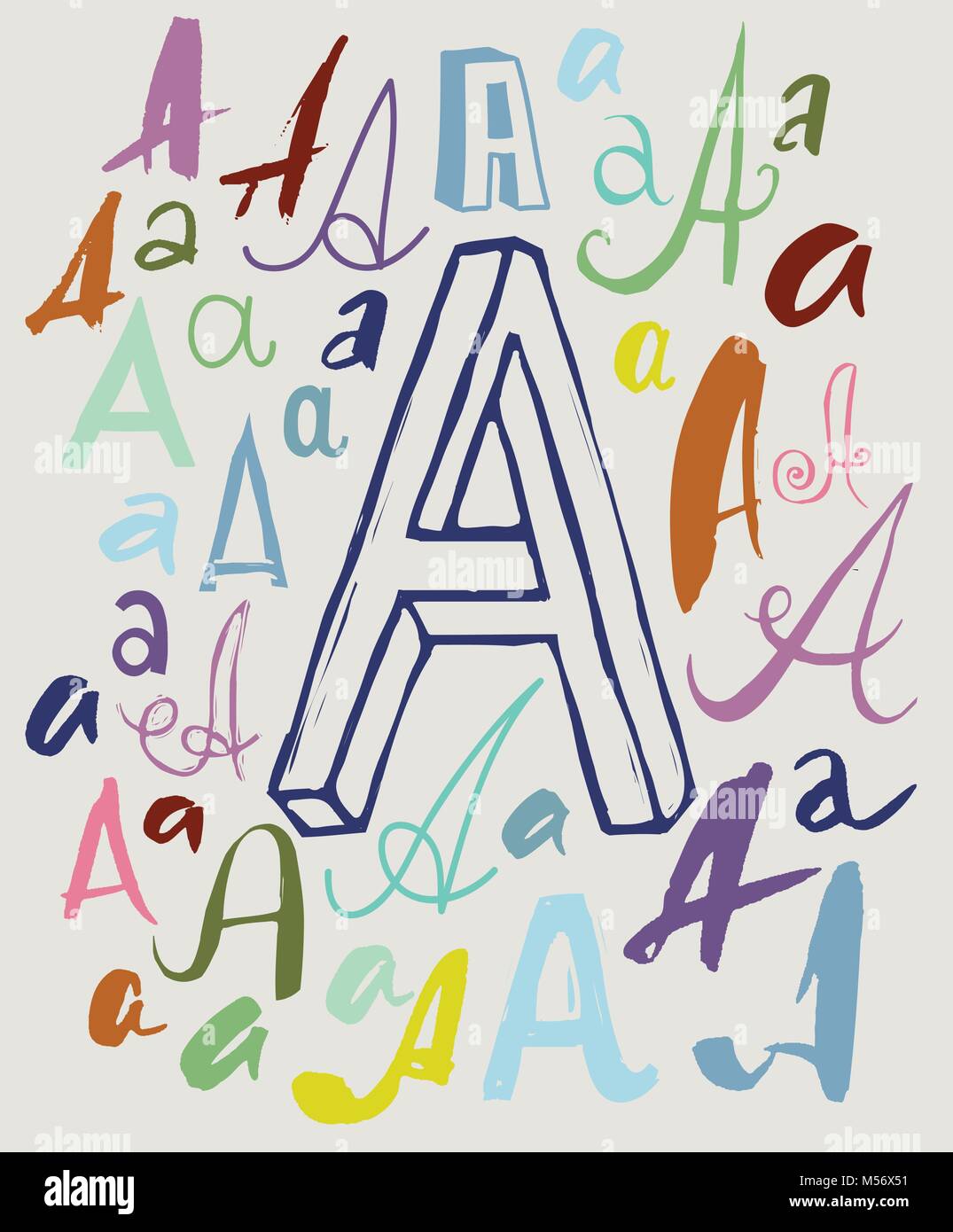 Lettre A dans des styles différents Illustration de Vecteur
