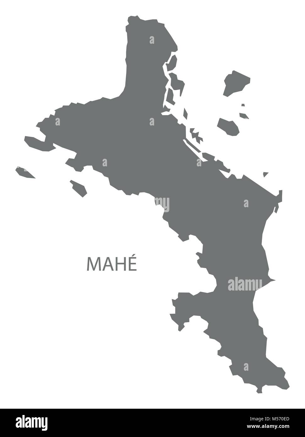 Carte Seychelles Mahe gris illustration silhouette Illustration de Vecteur