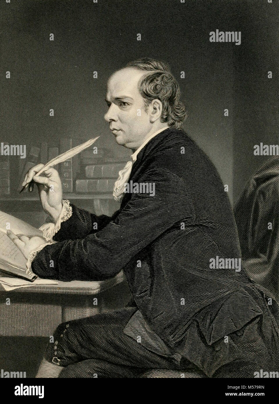 Oliver Goldsmith, Irlandais, romancier, dramaturge et poète Banque D'Images