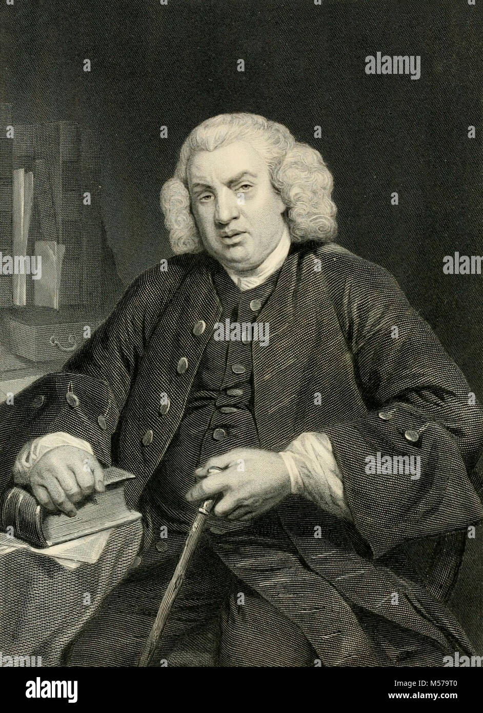 Samuel Johnson - l'écrivain anglais qui a fait des contributions durables à la littérature anglaise en tant que poète, essayiste, moraliste, critique littéraire, lexicographe et éditeur, biographe Banque D'Images