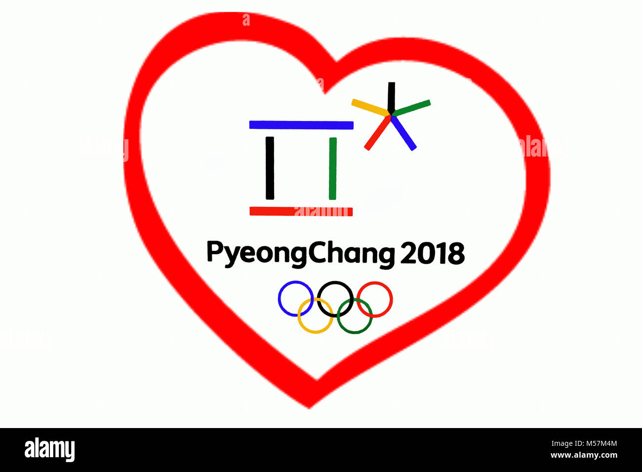 14 décembre 2017 Moscou, Russie XXIII SYMBOLES Jeux Olympiques d'hiver de Pyeongchang (République de Corée dans le coeur rouge Banque D'Images