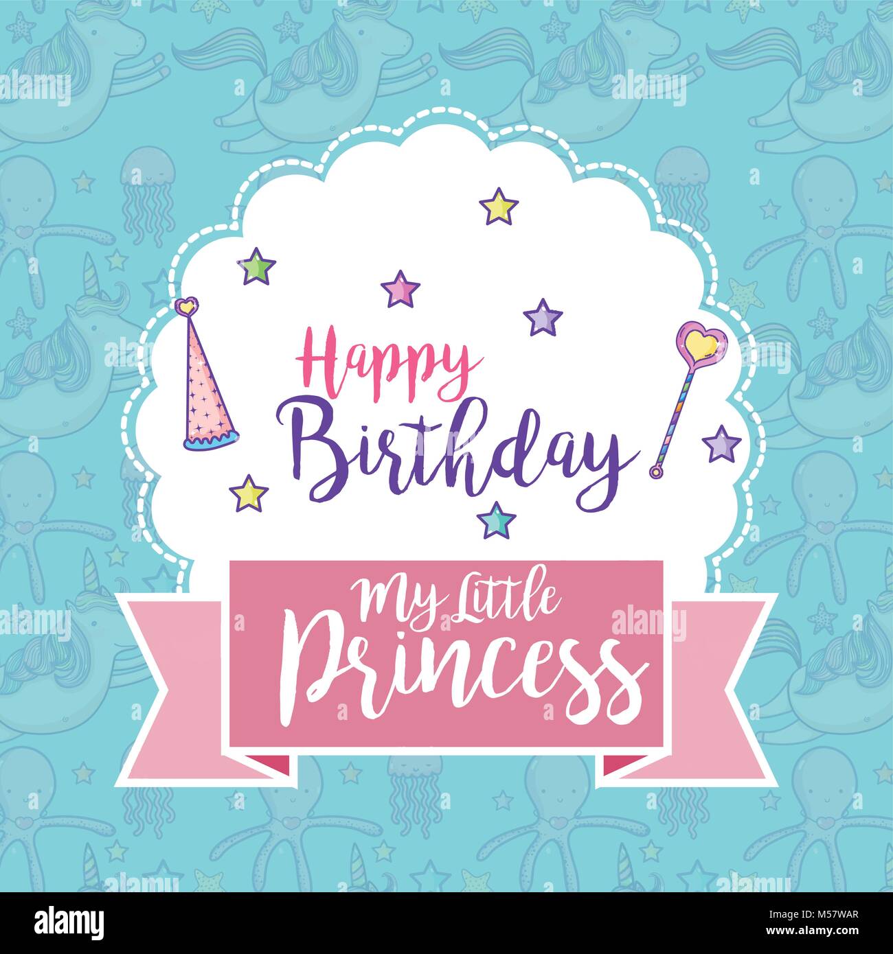 Carte Joyeux Anniversaire Pour Les Filles Image Vectorielle Stock Alamy