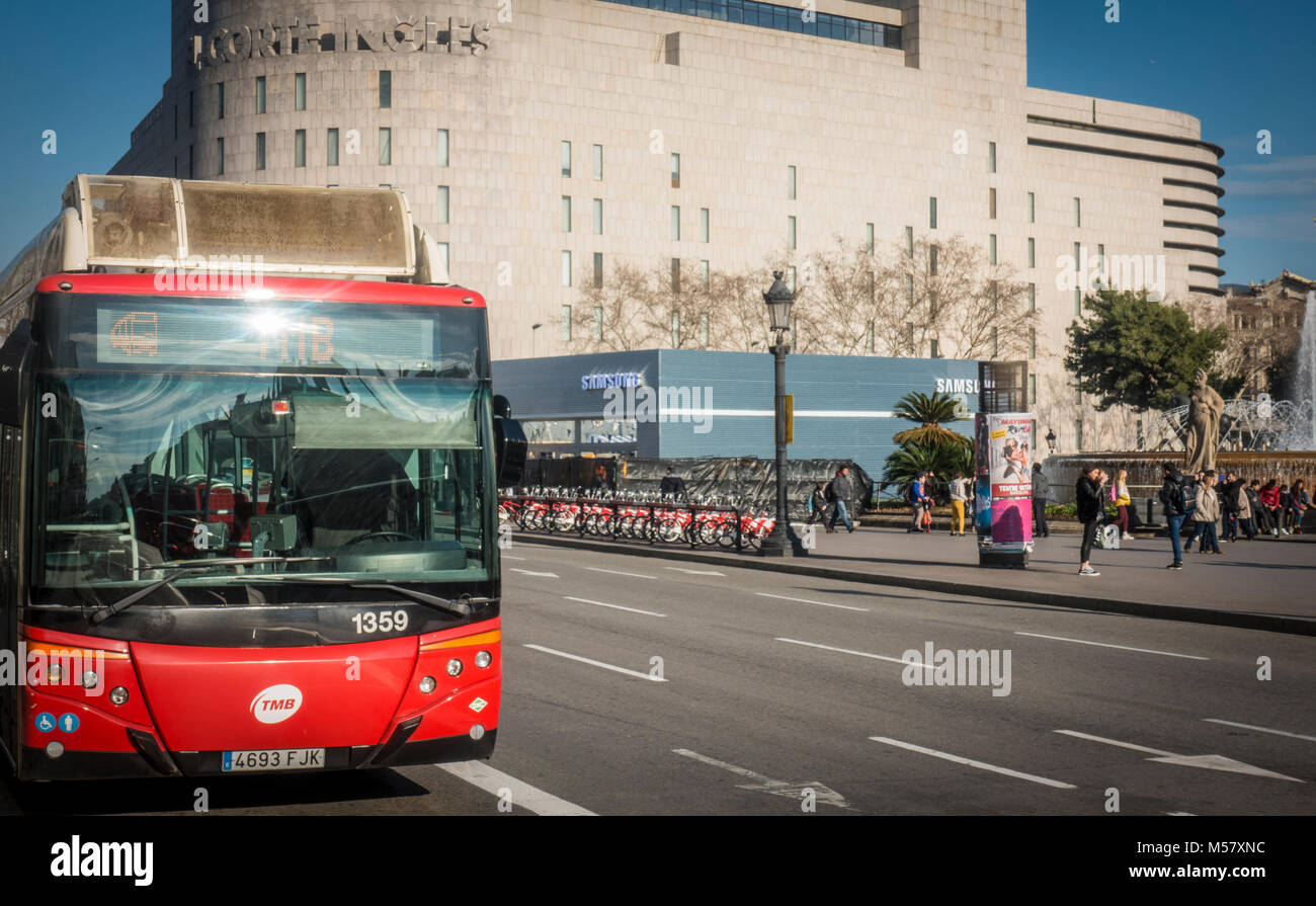 Barcelone, Espagne. Février 2018 : stand Samsung en Catalogne Square pour Mobile World Congress 2018 Banque D'Images