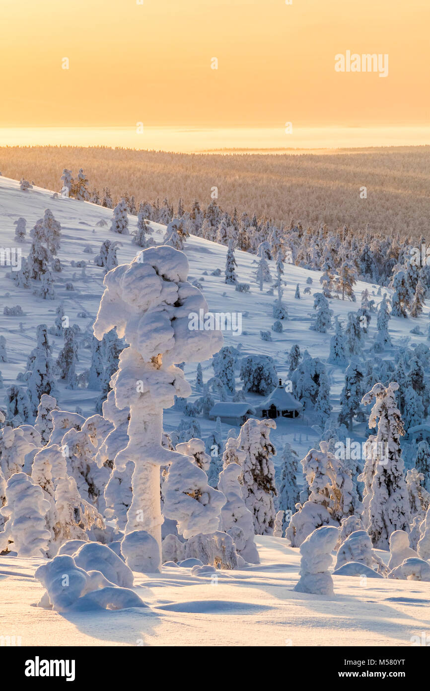 Noël en Laponie finlandaise Banque D'Images