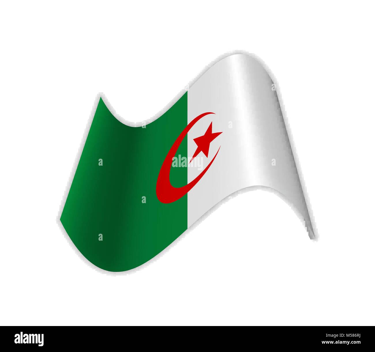 Drapeau algérien. Alger Vector illustration mer Méditerranée Illustration de Vecteur