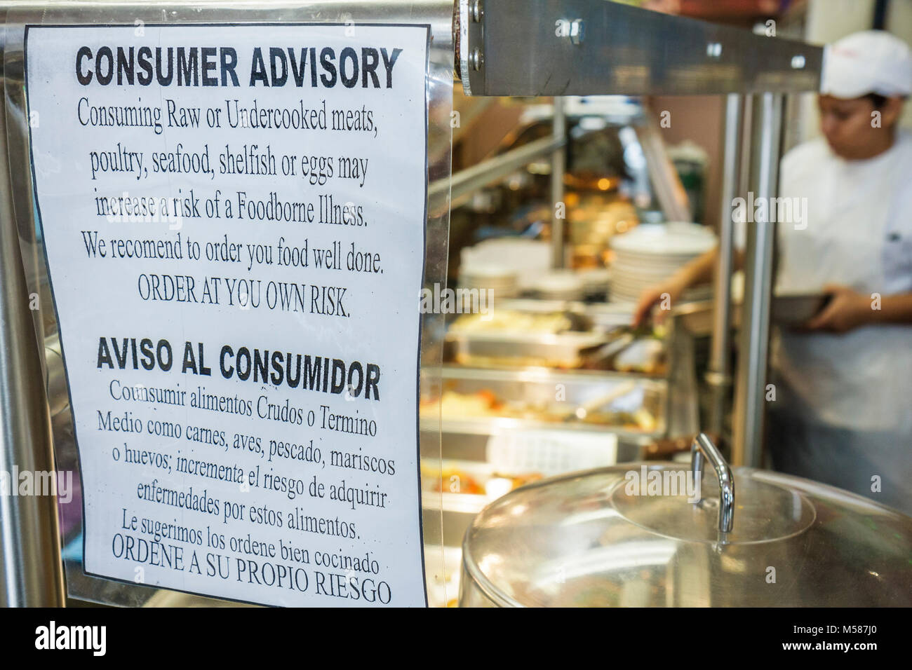 Miami Florida,Coral Gables,Graziano's Gourmet,restaurant restaurants cuisine café, avis aux consommateurs, santé, avertissement, viandes crues, mal cuites, mer Banque D'Images